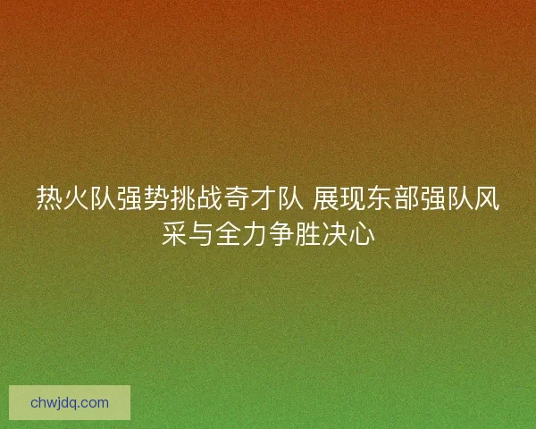 热火队强势挑战奇才队 展现东部强队风采与全力争胜决心
